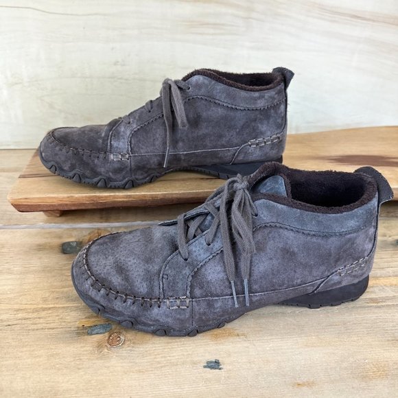 Skechers Women's Bikers-Lineage-Moc-Toe Lace-up Chukka Boot Brown Sz‎ 9 Suede - Picture 2 of 8